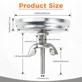 Hicello 2PCS BBQ Grill Thermometer Temperature Gauge 100 to 700°F Replacement for Chargriller 5050, 2.05'' Dia. Temp Gauge Compatible with Charbroil, Jenn-Air, Perfect Flame, King Griller, Dyna-Glo