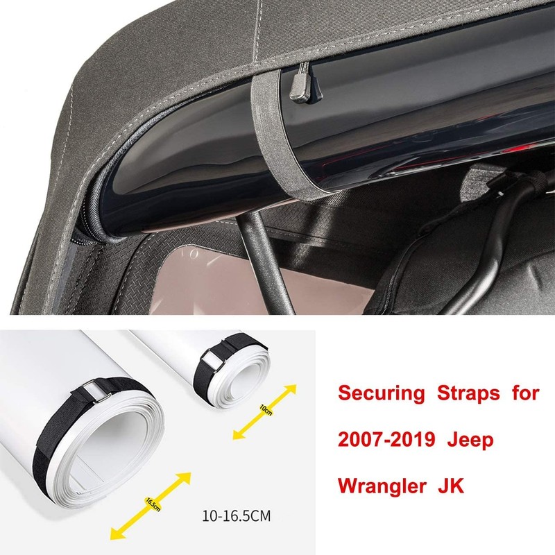 Aochuang Soft Top Straps Back Window for Jeep Wrangler 2007-2019