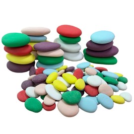 Lifetop 120PCS Painting Rocks, Pre-Colored DIY Rocks Flat & Smooth Kindness Rocks for Arts, Crafts, Decoration, Medium/Small/Tiny Rocks for Painting,Hand Picked for Painting Rocks,Garden,Planters