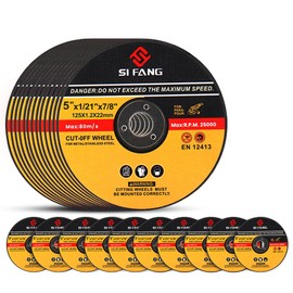 SI FANG 10Pcs Metal Cutting Discs 125mm Durable Angle Grinder Discs Ultra Thin 1.2mm Cut Off Wheel for Fast & Precise Cutting of Stainless Steel, Iron, Aluminum, Ferrous Metals