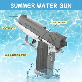 Water Guns play Pistol Toy Squirt Guns, Summer fun Pool Beach Shooting Games Outdoor Toys, Water Blaster Pistol for Kids Adult - Color: Gray