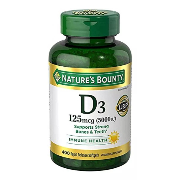 Nature's Bounty Vitamina D3 125 Mcg, 400 Softgels Nature's Bounty