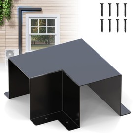 GCGOODS Flat Elbow for 4" W x 4" D Metal Line Set Cover, Decorative Lineset Cover Parts Accessories for Ductless Mini Split Air Conditioners, Central AC and Heat Pumps, Black