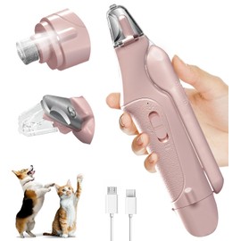 Dog Nail Clippers & Cat Nail Clipper with Catcher, 2 in 1 Dog Nail Trimmers & Grinder with Light for Large Small Dogs Cats,Silent Groom Pro Claw Trimmer, Rechargeable Dogs Nails Grinder Quiet