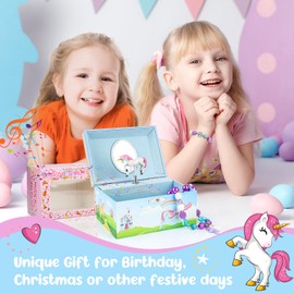 hombrima Music Jewellery Box Necklace Bracelet Music Jewelry Storage Box with Rotating Ballerina Gift Set for Kids Girls Kids Daughter