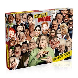 Winning Moves Spitting Image 1000 Piece Puzzle Game - A Assembling of Dolls Like Ed Sheeran, Billie Eilish and Her Majesty, Gift for Children Aged 10+