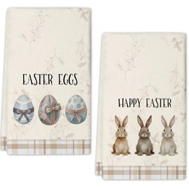 FJTP St. Patrick's Day Kitchen Towel 18"x26" Green Clover Shamrock Dish Towels Spring Home Kitchen Decor Hand Towels Set of 2