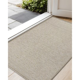 Color&Geometry Door Mat 48"x76", Front Door Mat Indoor Rugs for Entryway, Khaki (Rolled-up NO Creases)