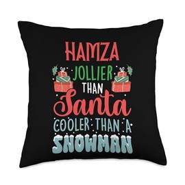 Ice Cold Charisma Christmas Holiday Heat Hamza Jollier Than Santa Cooler Than Snowman Frosty Throw Pillow, 18x18, Multicolor