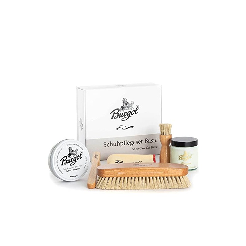 Burgol Basic Shoe Care Set with Shoe Pomade, Shoe Wax,