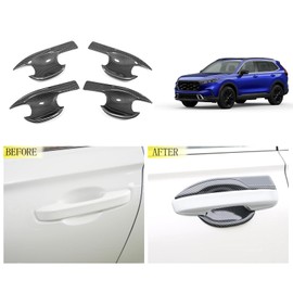 TUBAIZAI Car Accessories Compatible with Honda New CRV CR-V 2023 2024 Door Handle Bowl Cover Trim Frame Molding Stickers ABS 4PCS(Carbon Fiber Style)