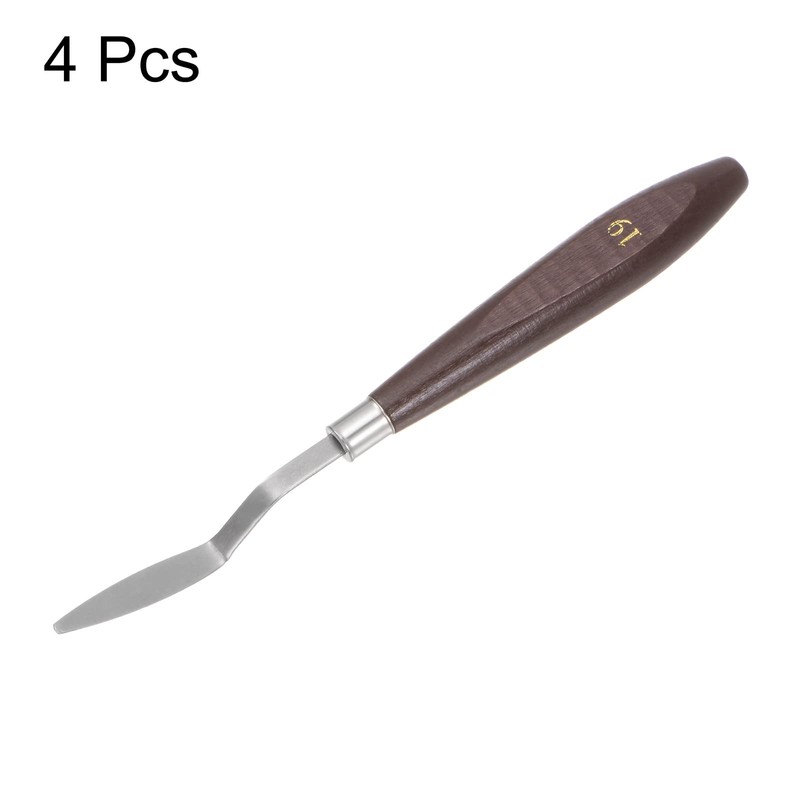 HARFINGTON 4pcs No.19 Palette Knives 8.5mm Width Stainless Steel Small