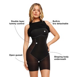 Popilush Black Bodycon Tank Dresses for Women Summer Sleeveless Crew Neck Slim Casual Party Club Midi Shapewear Dress