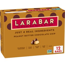 Larabar Peanut Butter Chocolate Chip, Gluten Free Vegan Fruit & Nut Bar, 1.6 oz Bars, 12 Ct
