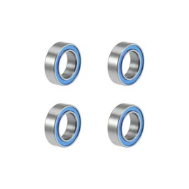 sourcing map Set of 4 Deep Groove Ball Bearings Double Sealed MR106-2RS 6 mm x 10 mm x 3 mm Blue Cover Chrome Steel P6 (ABEC3)