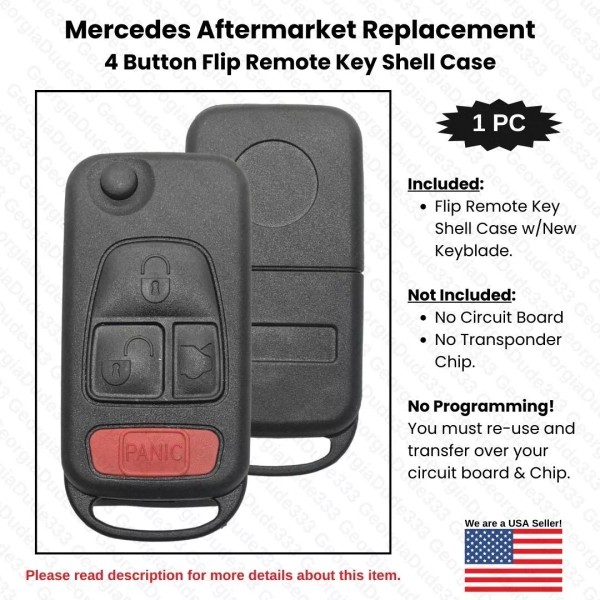 Aftermarket Product Remote Flip Key Fob 4B Shell Case +
