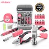 Hi-Spec Tool Set 25pc Pink Household DIY Tool Kit for