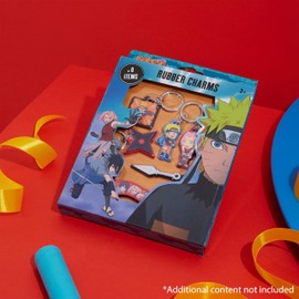 Naruto Children's Wallet and Keyring Set - Small Gifts for Children Anime Wallet with Metal Key Ring, Multicolor Set Of 6 Keyrings