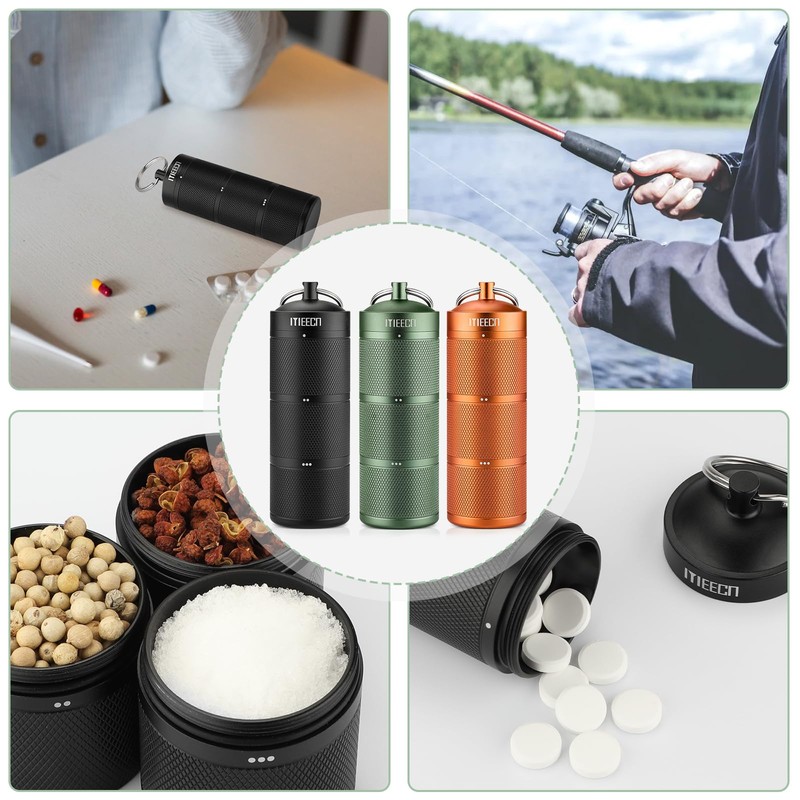 MEECN Three-Layer Aluminum Waterproof Pill case Pill Holder can Store
