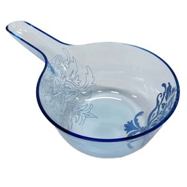 Senko 65362 Samira Washball, Basin, Approx. Diameter 11.4 x 3.1 inches (29 x 8 cm), Blue, Clear, Damask Pattern, Thin, Lightweight