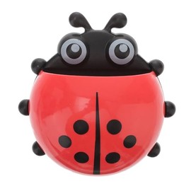 Red Toothbrush Holders,Cute Seven-Star Ladybug Toothbrush with Suction Cup No Drill Insect Shape Toothbrush Holder for Kids Bathroom Powerful Suckers Bathroom Accessories Holders and Dispensers