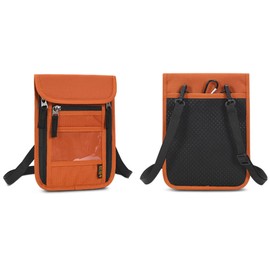 Croogo Neck Wallet Travel Pouch Passport Holder RFID Protected Multifunctional Portable Coin Purse Card Package,Orange-HZB01