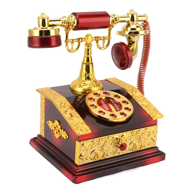 Dial Telephone Shaped Music Box Exquisite Retro Music Jewelry Box