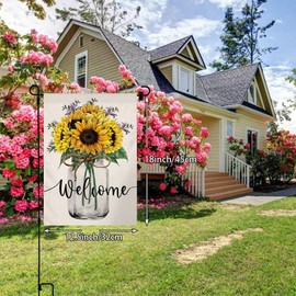 JIMOWANG Summer Sunflower Burlap Burlap Garden Flag Double Sided Outdoor Decorative Yard Flag 12"x18" Porch Patio Banner Flags