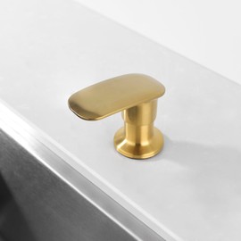 Heouty Sink Soap Dispenser, Brushed Gold Soap Dispenser for Kitchen Sink, Commercial Grade Liquid Dish Metal Sink Dispensers Pump with Large 17 oz Bottle