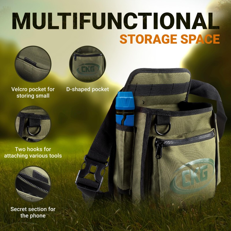 CKG Metal Detecting Finds Bag Waist Digger Pouch Tools Bag