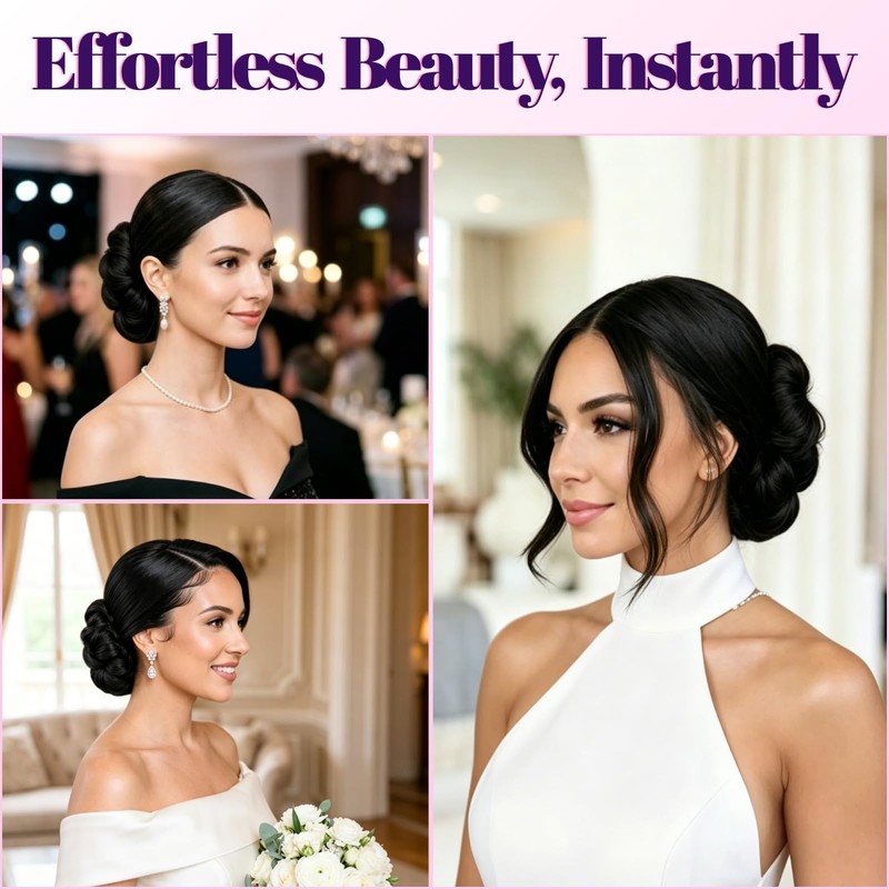 Short Claw Clip Messy Bun Scrunchies Updo