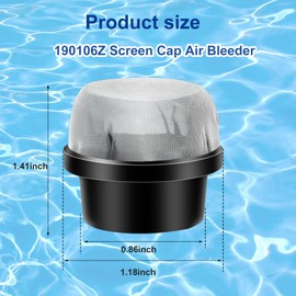 Pilleay 6 Pcs 190106Z Air Bleeder Screen Cap, Stainless Steel Pool Filter Screen Cap Replacement Parts Air Valve Strainer Cap Pool Filter Mesh Cap for Most Pools Filters