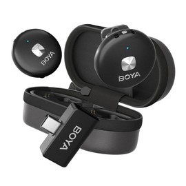 BOYA Omic-U-B Wireless Microphone System, 50M Wireless Transmission Range, USB-C Plug and Play Mini Microphone for Android Phone, Computer, Laptop, Camera for YouTube, TikTok