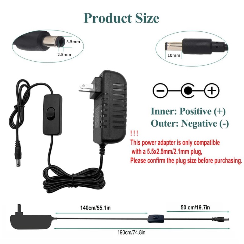24V DC Power Supply 1A 24W AC Adapter Transformer