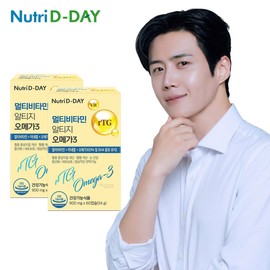 Nutri D-Day 뉴트리디데이 멀티비타민 rTG 알티지 오메가3 2박스 총120캡슐 Nutri Day Multivitamin rTG RTG Omega 3 2 Boxes Total 120 Capsules