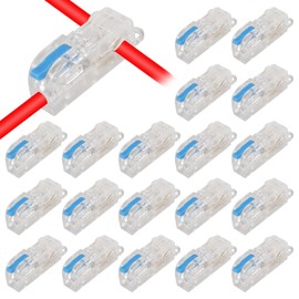 20PCS T Tap Wire Connectors Disconnect Terminals,Low Voltage Wire Splitter Connector Push-in, Lever Quick Wire Connectors (1in 1out Blue)
