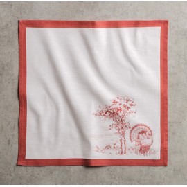 Maison d' Hermine Holy Jouy 100% Cotton Soft and Comfortable Set of 4 Napkins Perfect for Family Dinners Weddings Cocktail Kitchen (Red, 20"x20")