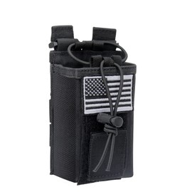 Tactical Radio Holster Case Molle Radio Pouch Military Heavy Case Accessories Radio Holder Duty Belt Holster Bag for Baofeng UV-5R BF-F8HP PRO UV-32 Two Way Radio Walkie Talkies Adjustable Storage