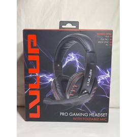 LVLUP Pro Gaming Headset - Padded W/Foldable Mic - Adjustable RED