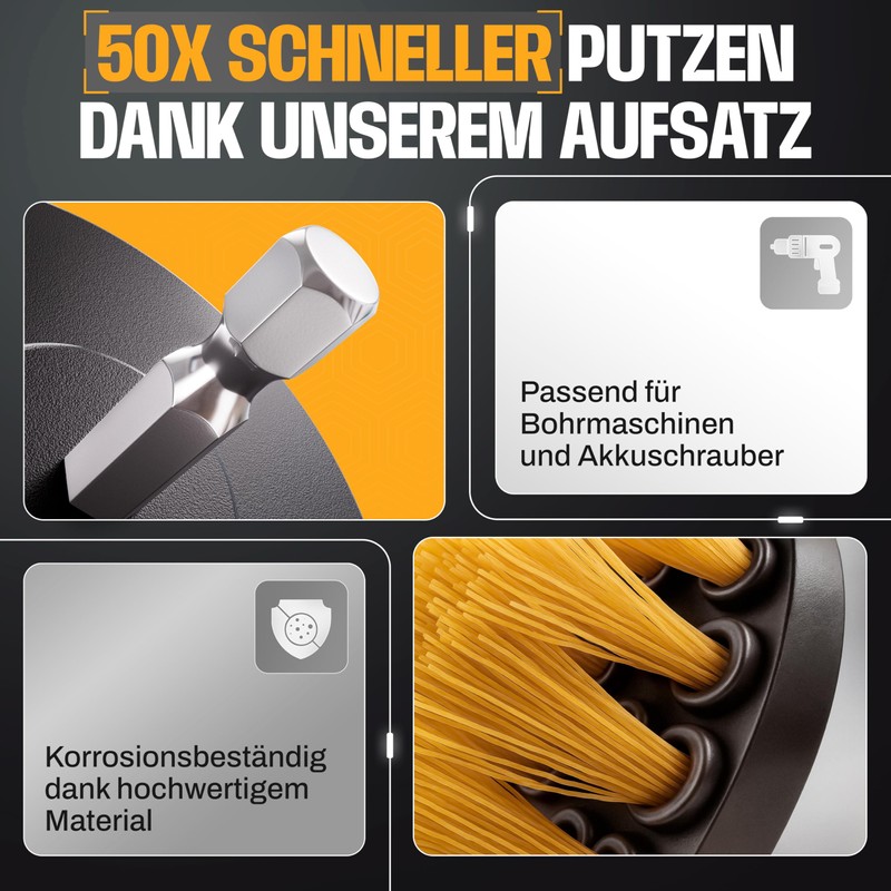 VJM-STORE Brush Attachment Cordless Screwdriver [Set of 6] Medium Hardness
