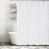 WestWeir Ruffle Shower Curtain,84-inches Extra Long,White Ruffled Bath Curtains for