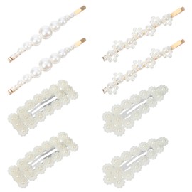 Ymapinc 8 PCS White Pearl Hair Pins for Women - Hair Clip Accessories, Cute Pearl Hairpins, Barrette Styling for Dating Daily Wear for Brides Bridesmaids