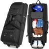 Catchers Gear Bag with Wheels for 4 Bats, Rolling Baseball