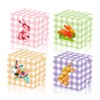 L7HWDP 12Pcs Easter Treat Boxes Plaid Cardboard Box with Rabbit