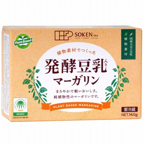 Sokensha Margarine with Fermented Soy Milk, 5.6 oz (160 g)