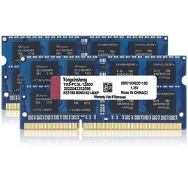 DDR3 / DDR3L 16GB Kit (8GBx2) Laptop RAM 1600MHz PC3L/PC3-12800 SODIMM Non-ECC Unbuffered 1.35V/1.5V 2Rx8 Dual Rank 204 Pin CL11 Notebook Computer Memory Upgrade Module(Blue)
