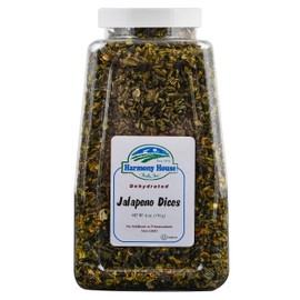 Harmony House Dried Jalapeno Peppers – Dehydrated Peppers For Cooking, Camping, Emergency Supply and More, 6 oz, Quart Jar