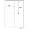 Hisago ELH003S Clean Removable Economy Label, A4, 4 Sides, 30