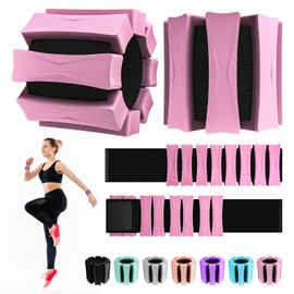 PEOERP Ankle Weights for Women Men, Adjustable Wrist Weighted Bracelet for Home Gym Workout, Walking, Running, Travel, Pilate, Yoga, Exercise,Barre,Strength Training. Set of 2 (1Lb Each) (Pink)