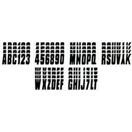 Hardline Products Series 350 Factory Matched 3-Inch Boat & PWC Registration Number Kit, Solid Black - BLK350EC | Hardline Products